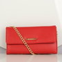 Zoozie Bags 1425 Minibandolera Crossbody de Piel con Cadenas, Roja - Bolso Elegante y Funcional con Billetera para Tarjetas y Monedas